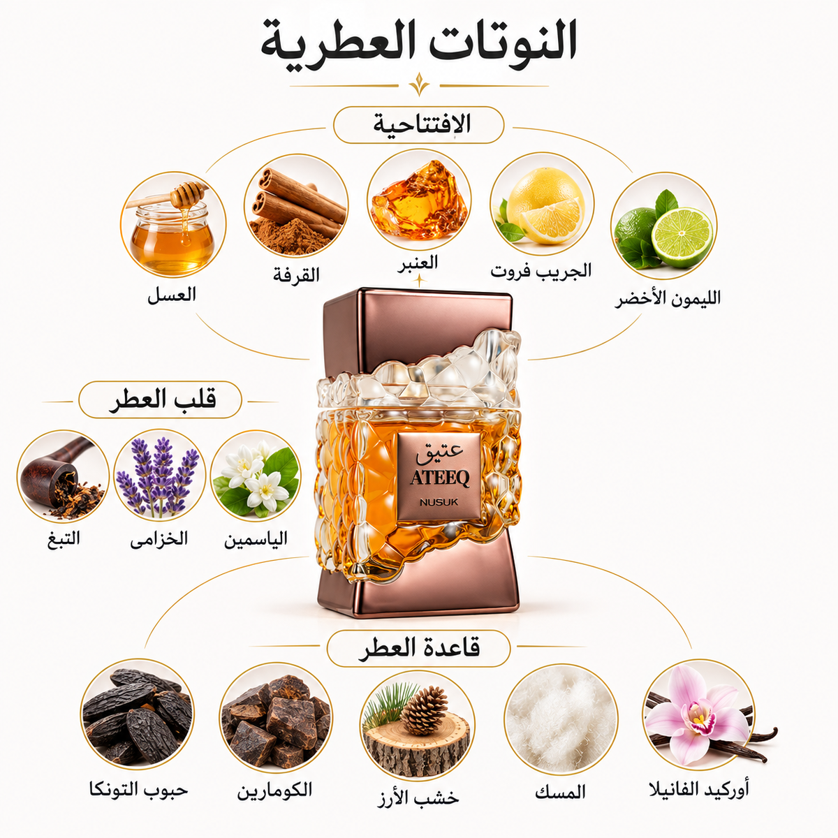 Ateeq by Nusuk 100ml – Extrait de Parfum | بديل Xerjoff Naxos