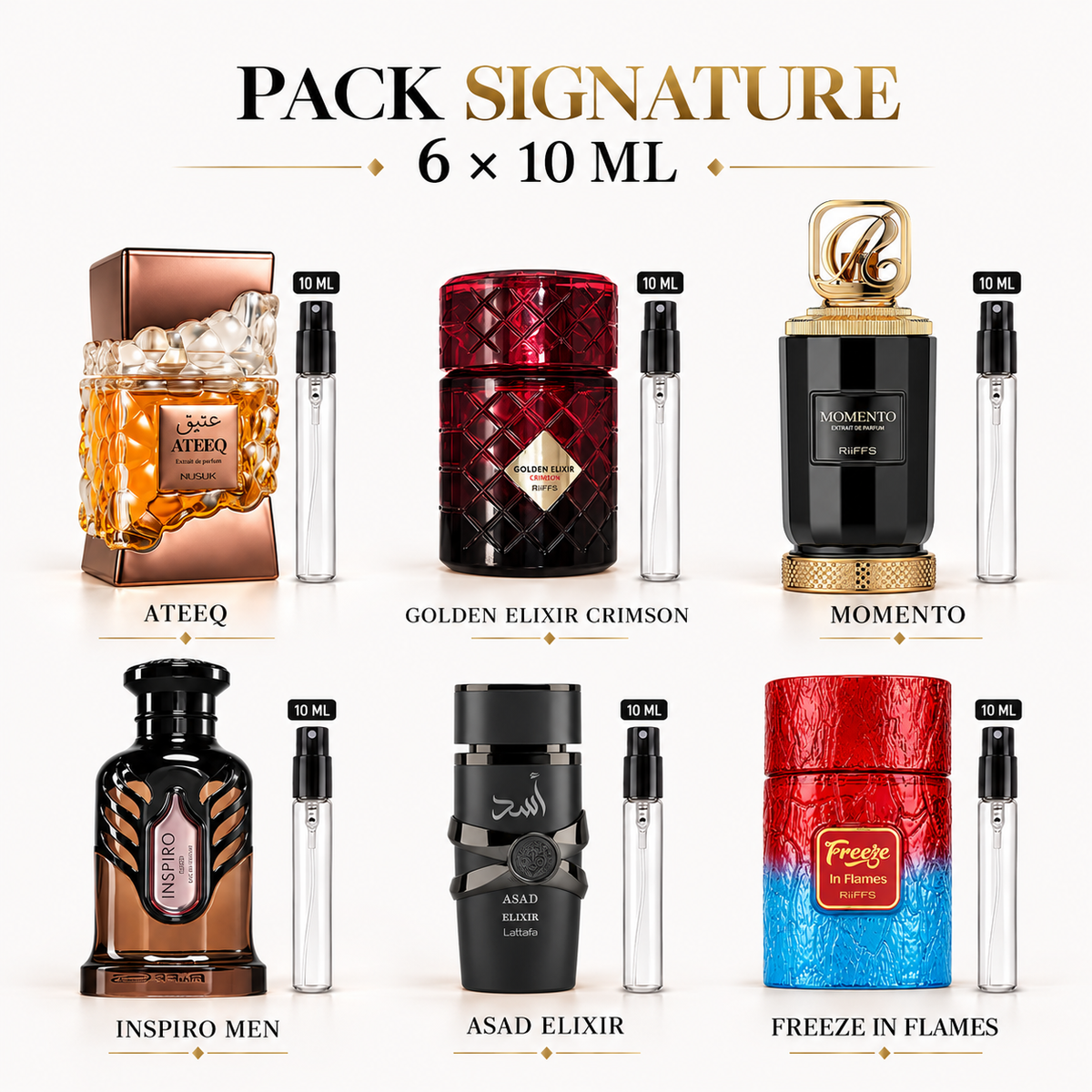 Pack Signature – 6 Parfums × 10ml | 60ml