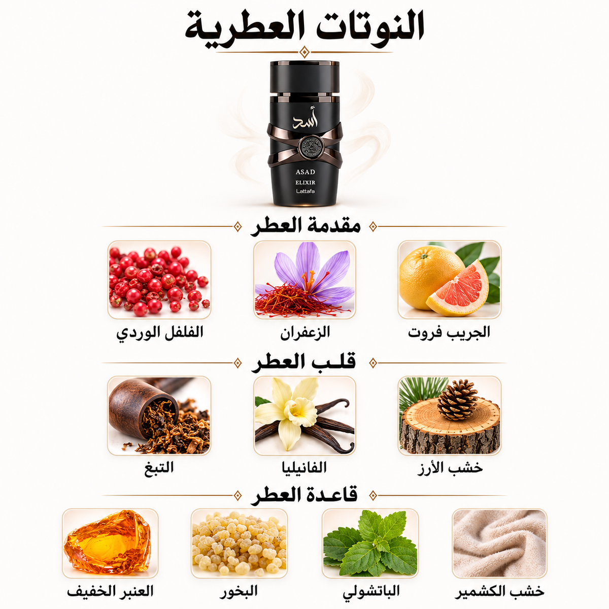 Asad Elixir Lattafa 100ml – بديل Boss Bottled Absolu